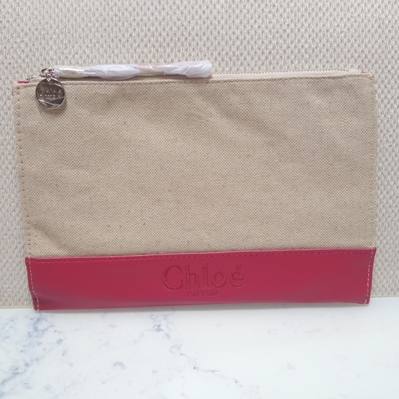 Chloé Parfum Canvas Flat Clutch Pouch New - Picture 2 of 11